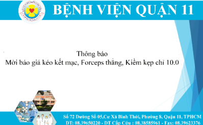 Thông báo mời báo giá kéo kết mạc, Forceps thẳng, kiềm kẹp chỉ 10.0